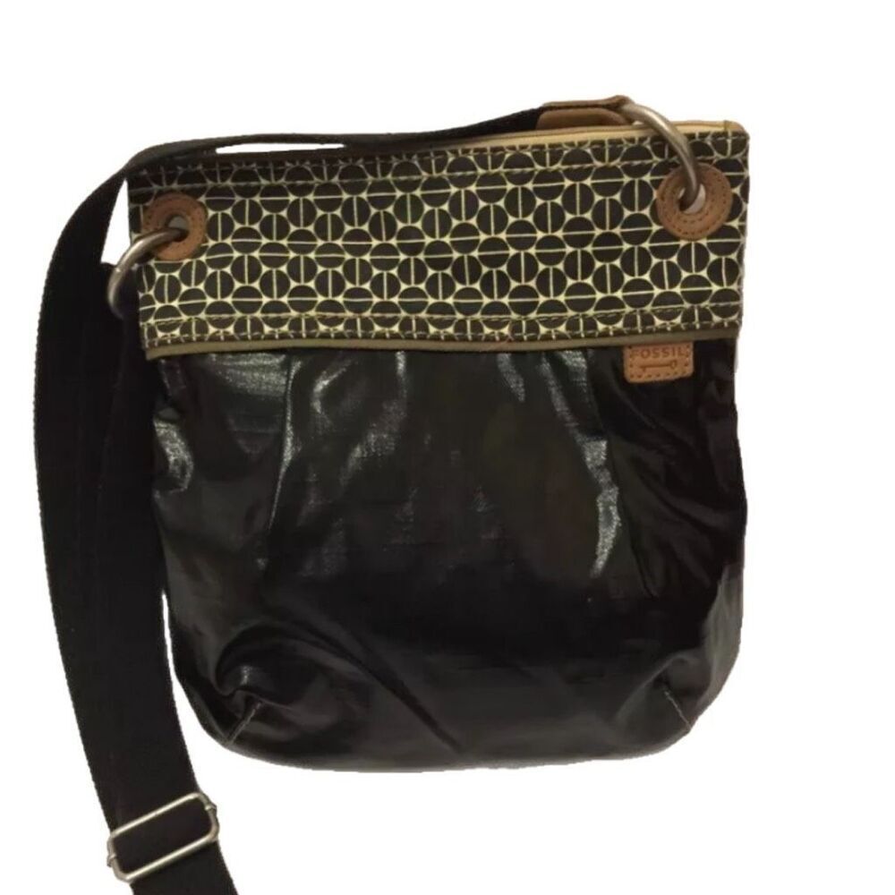 Fossil Black and Tan Crossbody Bag